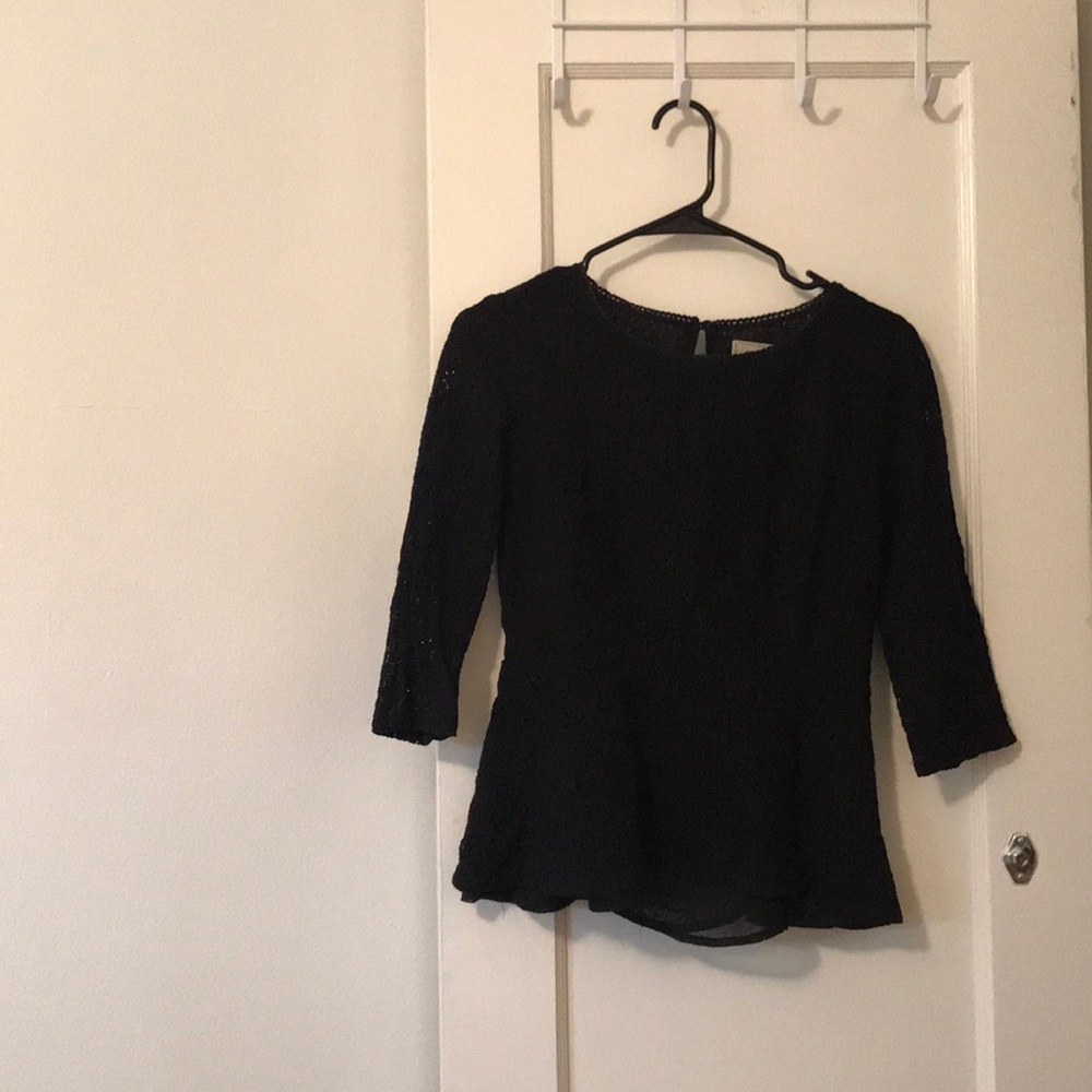 Anthropologie Lace Peplum Top